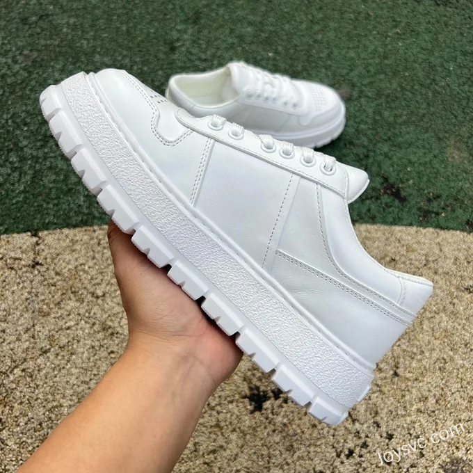 PRADA Leather Low Top White Sneakers