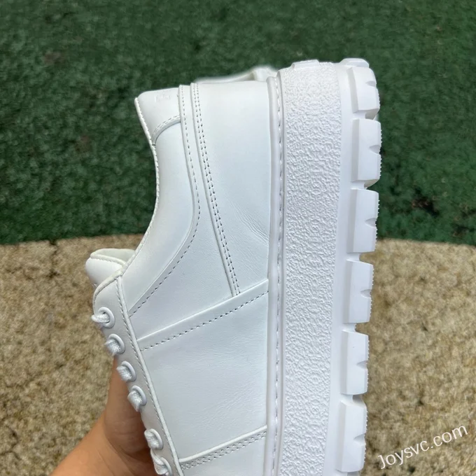 PRADA Leather Low Top White Sneakers