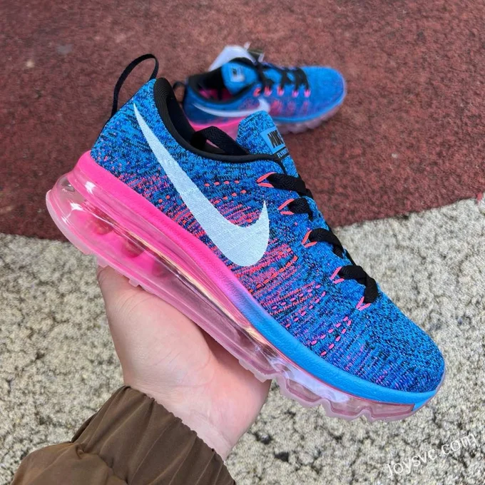 Nike Flyknit Max 2016 Blue Pink Running Shoes 620469-014