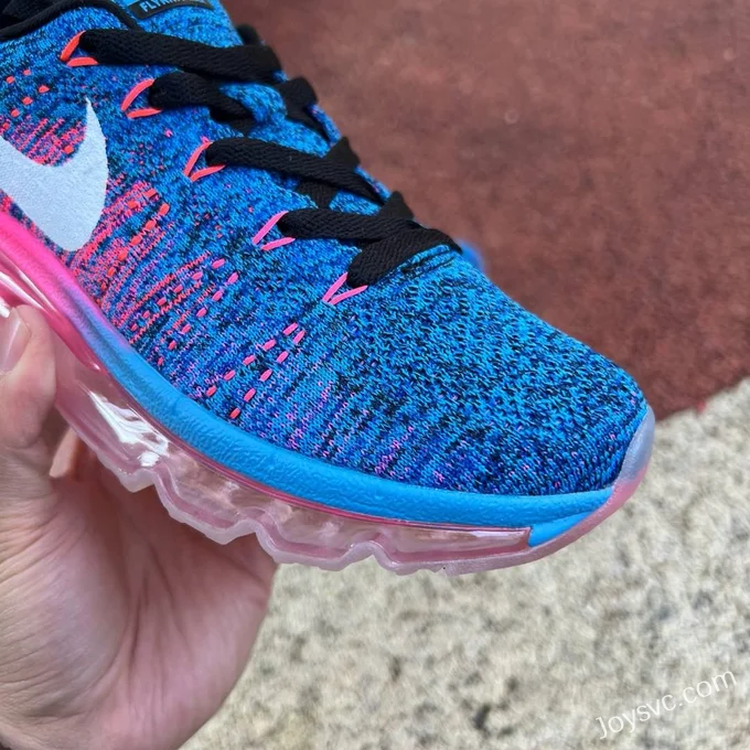 Nike Flyknit Max 2016 Blue Pink Running Shoes 620469-014