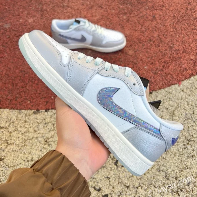 Air Jordan 1 Low HF3144-100 White Grey Silver Laser CNY