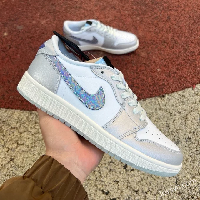 Air Jordan 1 Low HF3144-100 White Grey Silver Laser CNY