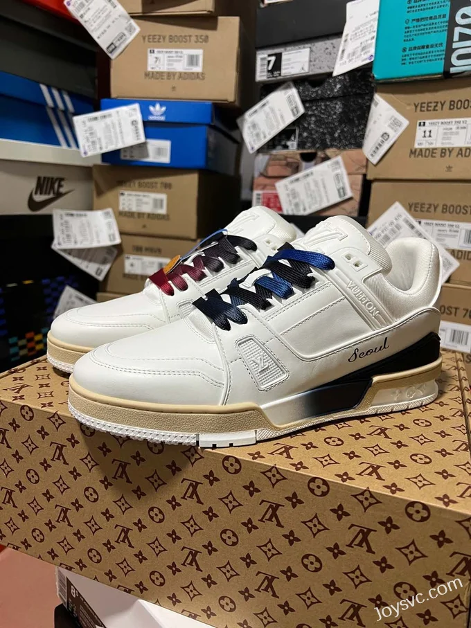 Louis Vuitton Trainer White Red Black Blue