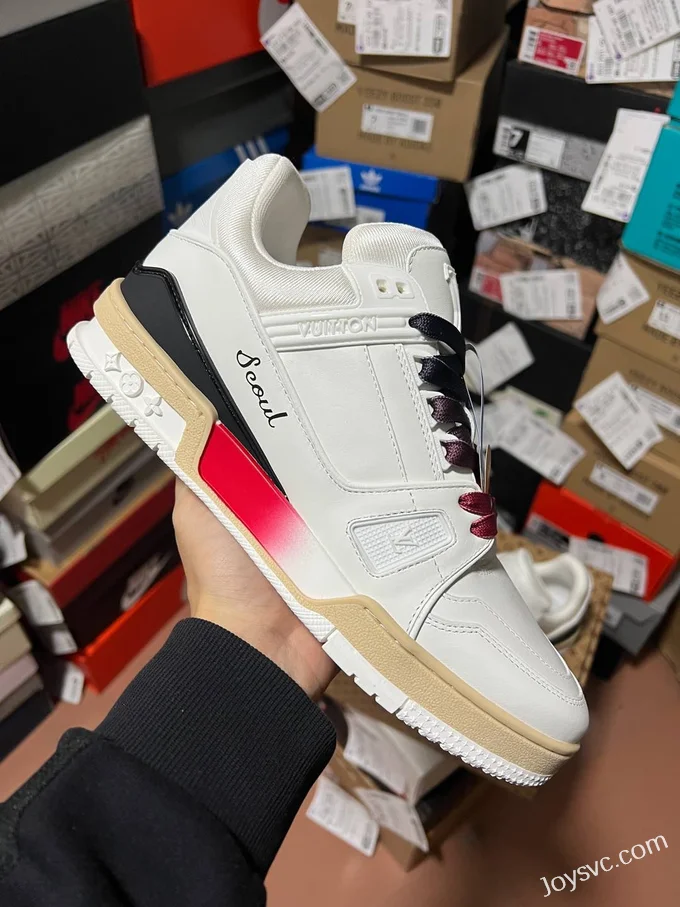 Louis Vuitton Trainer White Red Black Blue