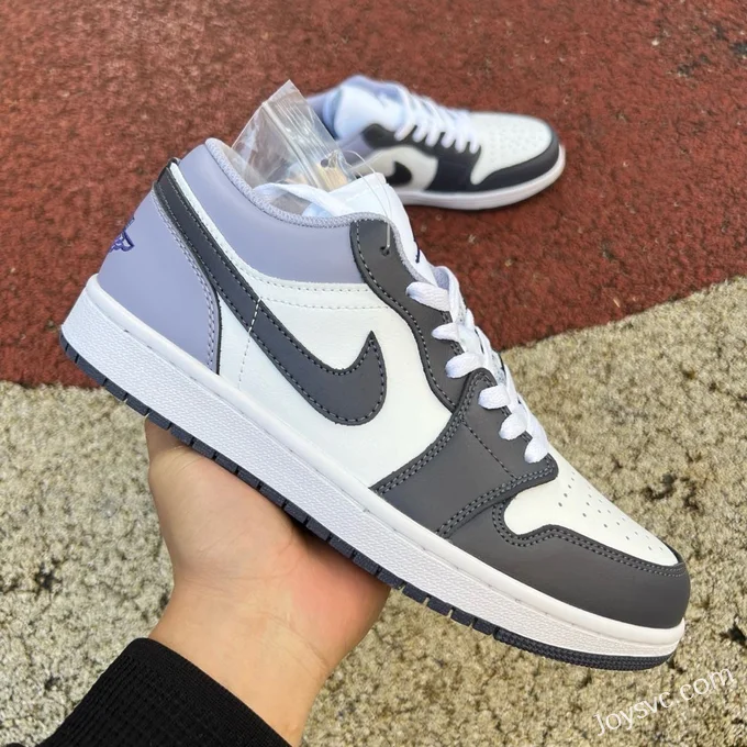 Air Jordan 1 Low 553558-145 White Black Purple Retro