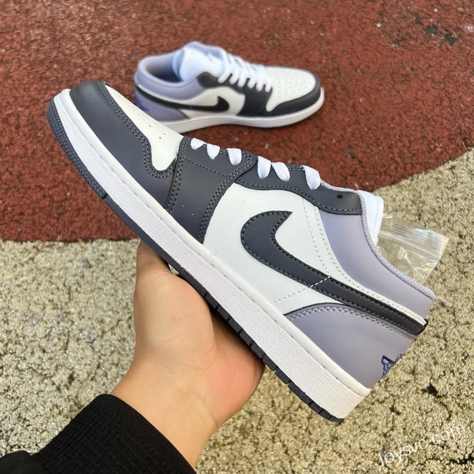 Air Jordan 1 Low 553558-145 White Black Purple Retro