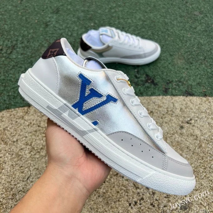 Louis Vuitton Charlie Lace-Up Low White Silver Blue