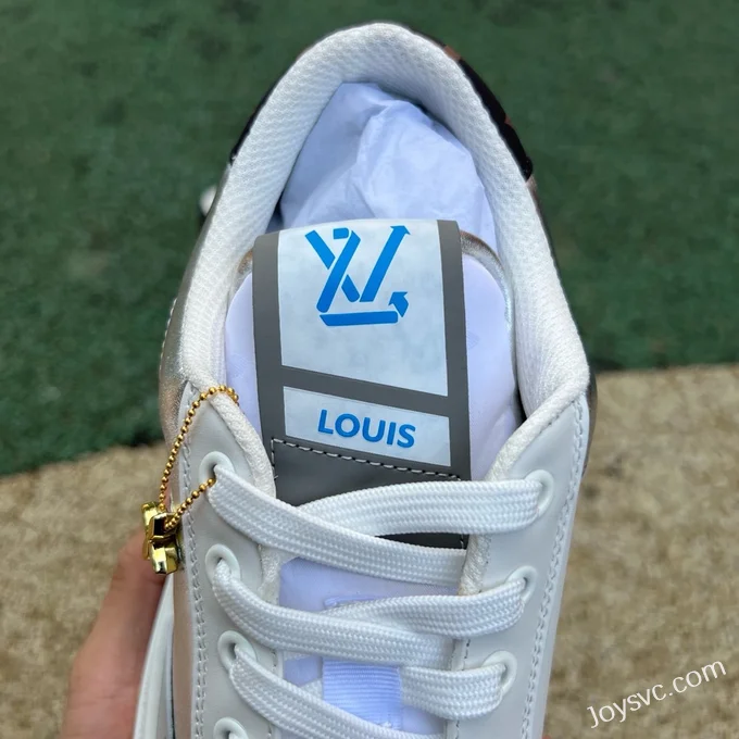 Louis Vuitton Charlie Lace-Up Low White Silver Blue