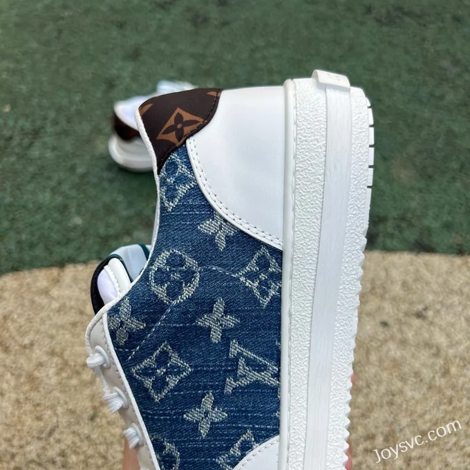 Louis Vuitton Charlie Lace-Up Low White Blue Denim