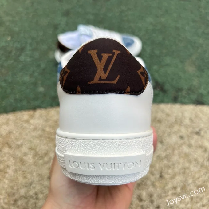 Louis Vuitton Charlie Lace-Up Low White Blue Denim