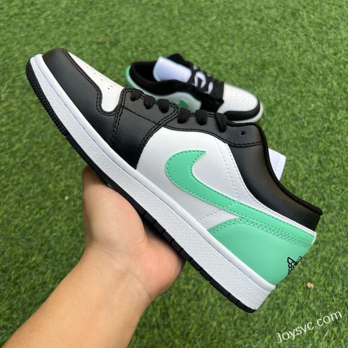 Air Jordan 1 Low 553558-131 Black White Green Mint Y Version