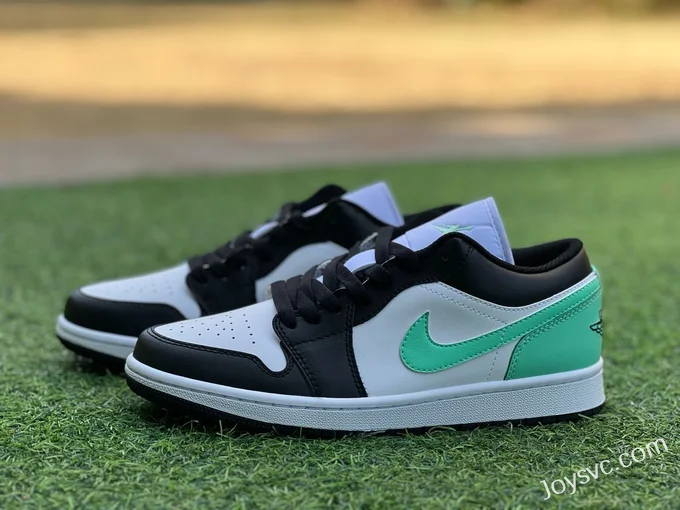 Air Jordan 1 Low 553558-131 Black White Green Mint Y Version