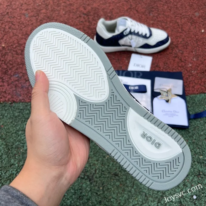 DIOR B27 Low Top White Blue Denim Sneakers