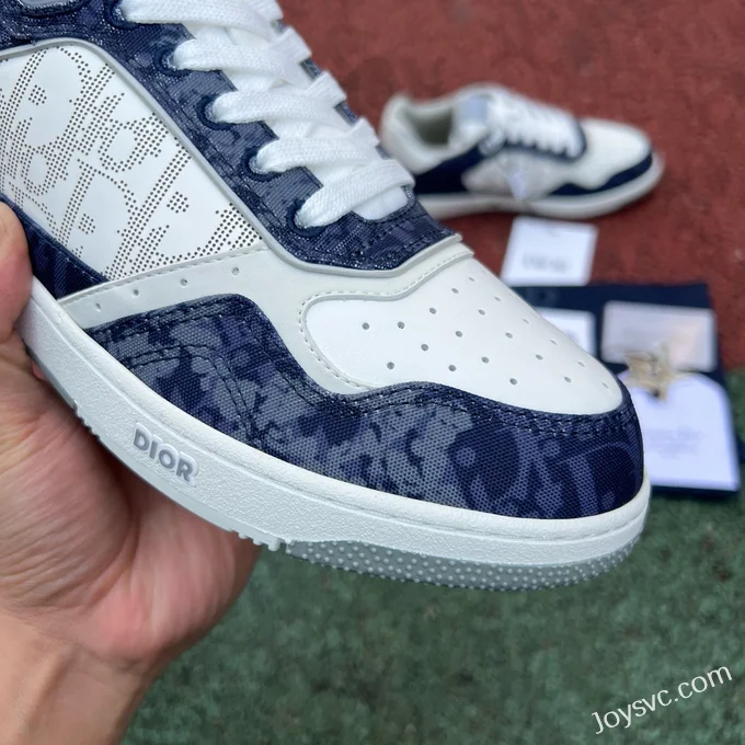 DIOR B27 Low Top White Blue Denim Sneakers