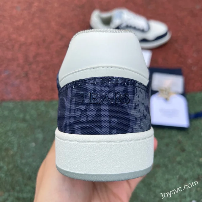 DIOR B27 Low Top White Blue Denim Sneakers