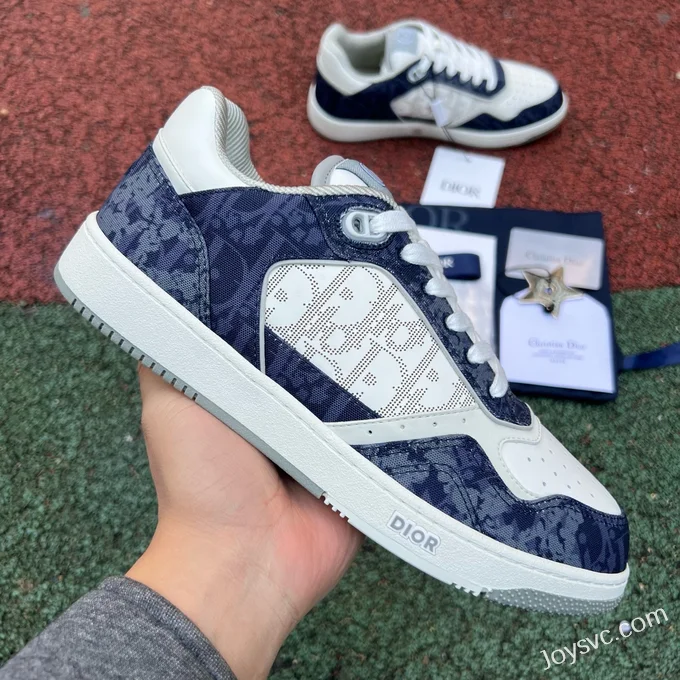 DIOR B27 Low Top White Blue Denim Sneakers