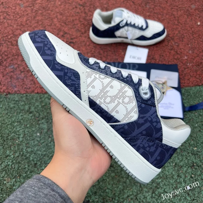 DIOR B27 Low Top White Blue Denim Sneakers