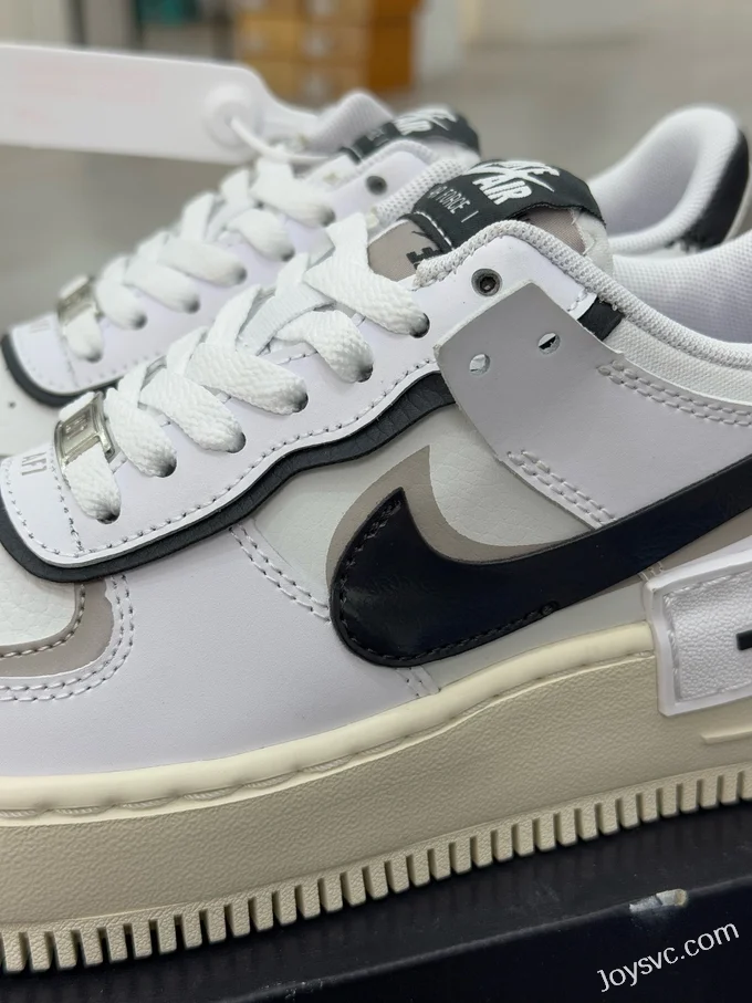 Nike Air Force 1 Shadow Sneakers, White/Black DZ1847-110