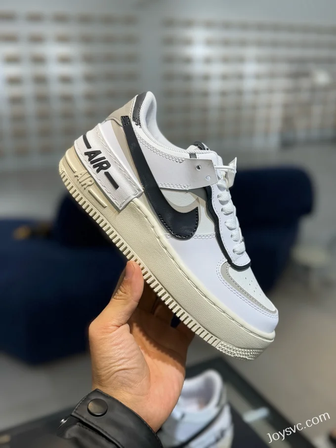 Nike Air Force 1 Shadow Sneakers, White/Black DZ1847-110