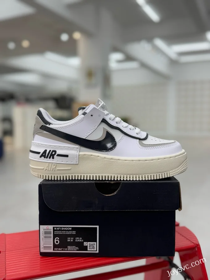 Nike Air Force 1 Shadow Sneakers, White/Black DZ1847-110