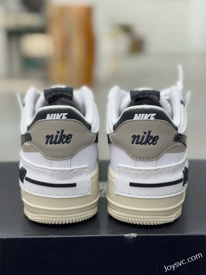 Nike Air Force 1 Shadow Sneakers, White/Black DZ1847-110