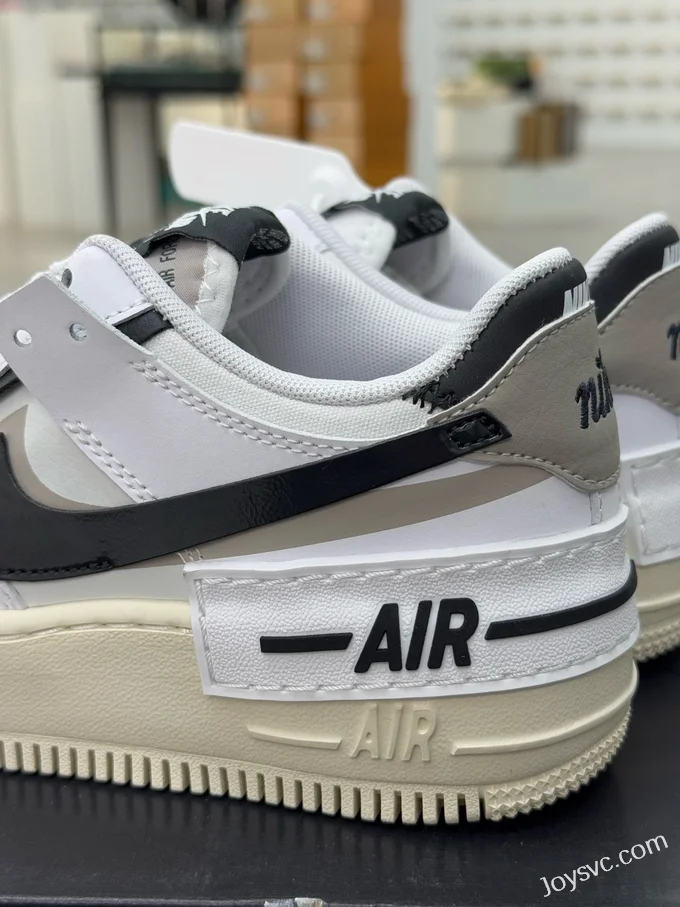 Nike Air Force 1 Shadow Sneakers, White/Black DZ1847-110