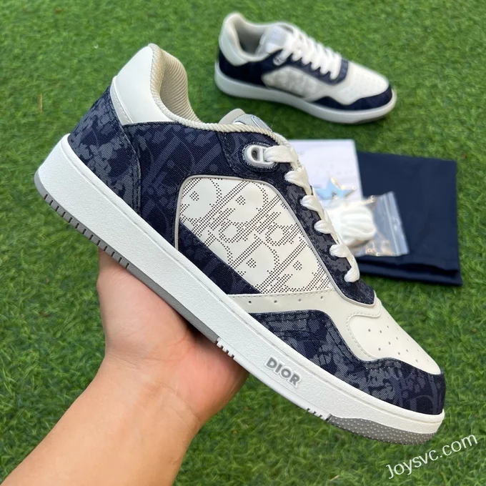 DIOR B27 Sneakers, White/Blue Denim