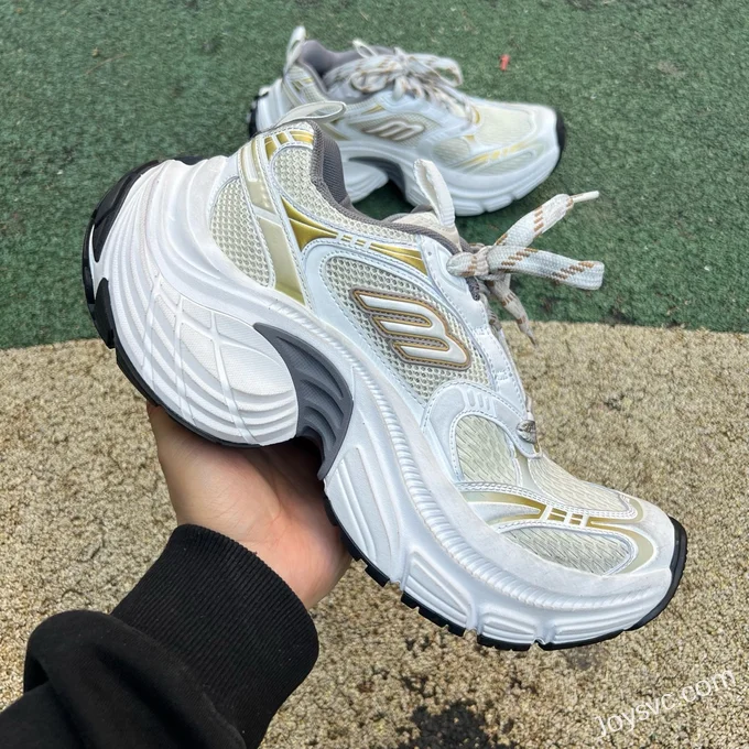 Balenciaga 6XL Sneakers, White/Gold