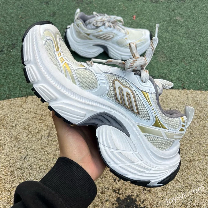 Balenciaga 6XL Sneakers, White/Gold