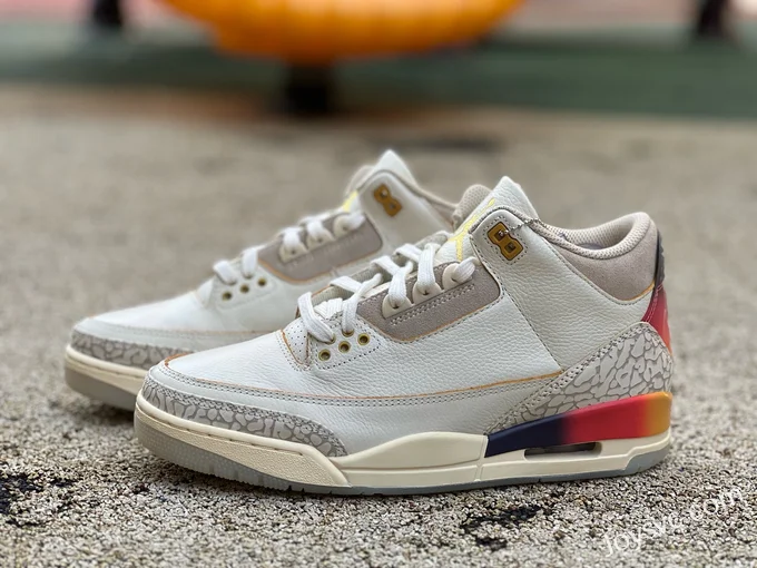 J Balvin x Air Jordan 3 Sneakers, White/Blue/Red FN0344-901