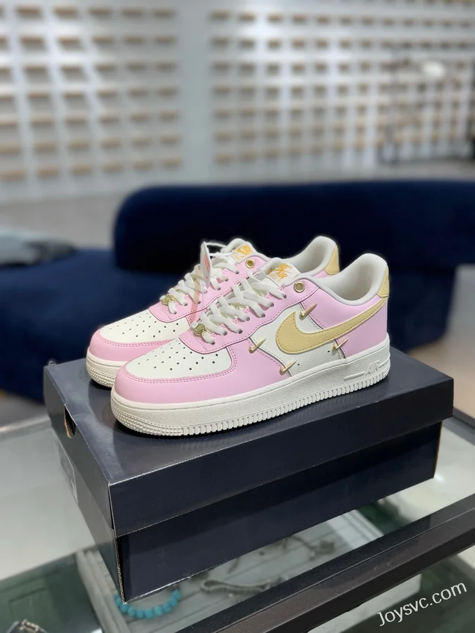 Nike Air Force 1 Low Sneakers, White/Pink IB2574-600