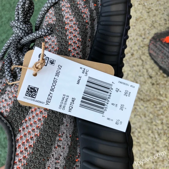 Adidas Yeezy 350 V2 Black Gray Orange Pure Original Version HQ7045