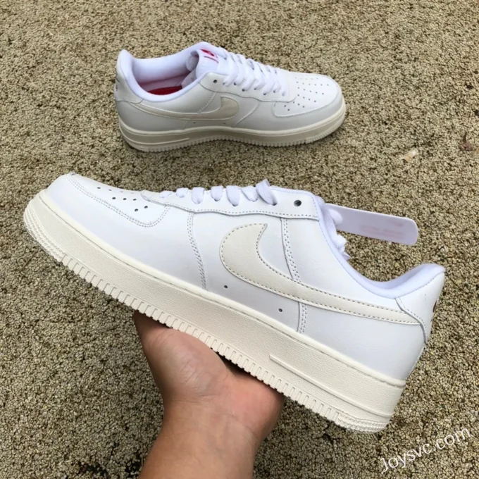 Nike Air Force 1 AF1 White Red Valentine's Day Heart Sneakers DD7117-100