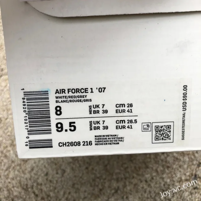 Nike Air Force 1 '07 LV8 Beige Red Grey Gradient CH2608-216