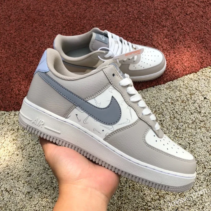 Nike Air Force 1 Low Grey White Casual Sneakers DR7857-101