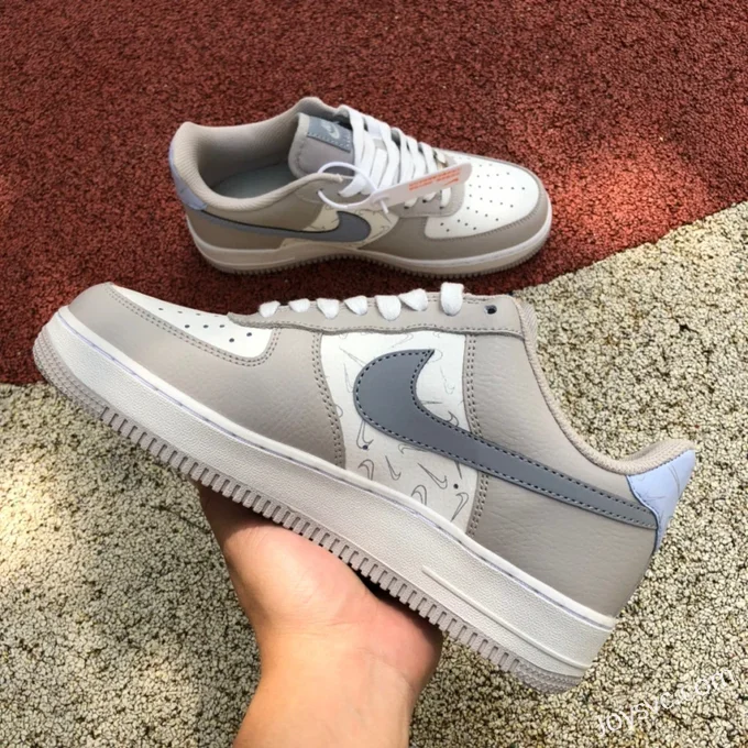 Nike Air Force 1 Low Grey White Casual Sneakers DR7857-101