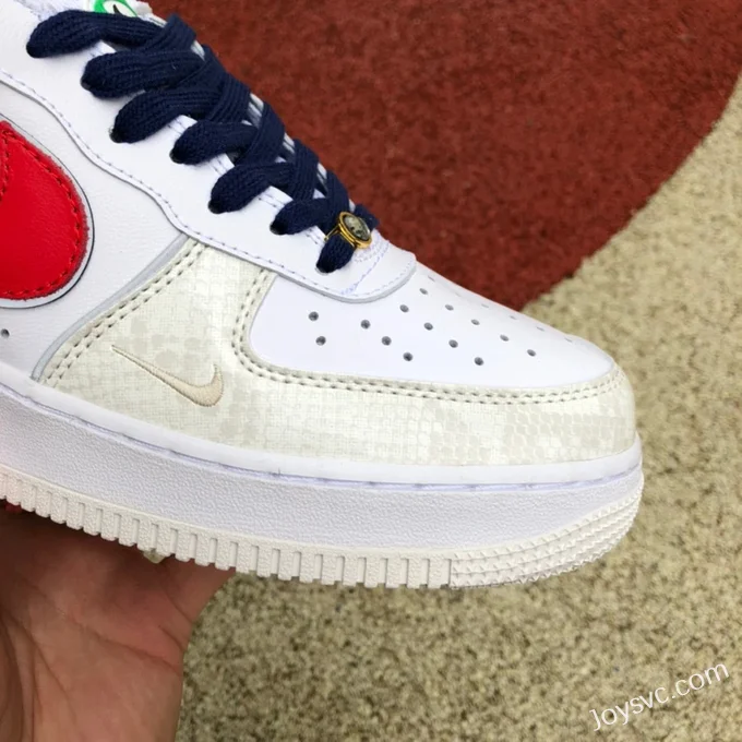 Nike Air Force 1 AF1 White Red Blue Snake Print Sneakers DV1493-161