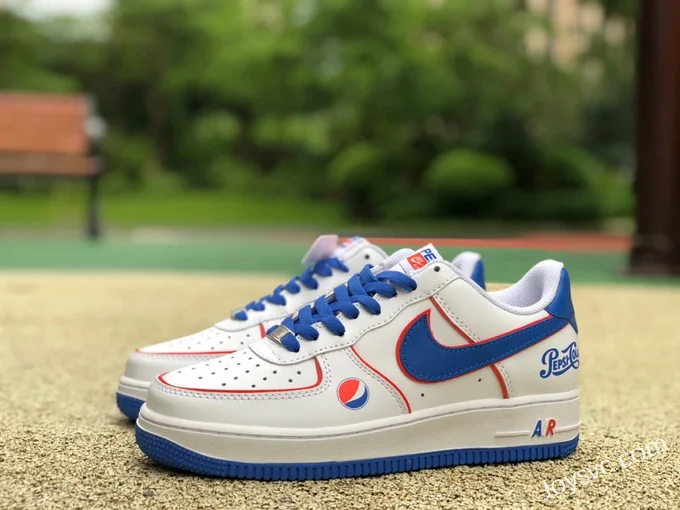 Nike Air Force 1 '07 Low Pepsi Collaboration White Blue Red Sneakers BS8856-113