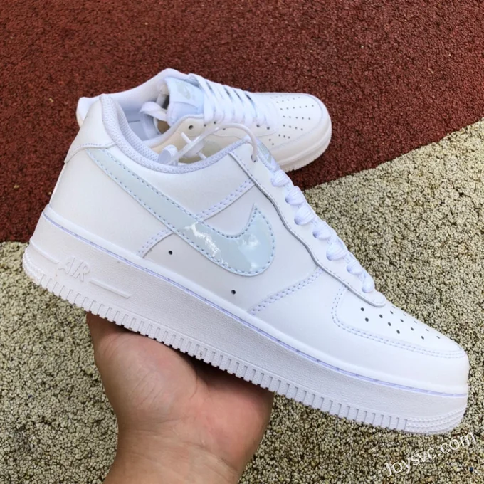 Air Force 1 Pure White Light Blue Hook AF1 Sneakers CT3839-106