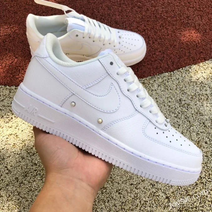 Nike Air Force 1 AF1 Pure White Pearl Low-Top Sneakers DQ0231-100