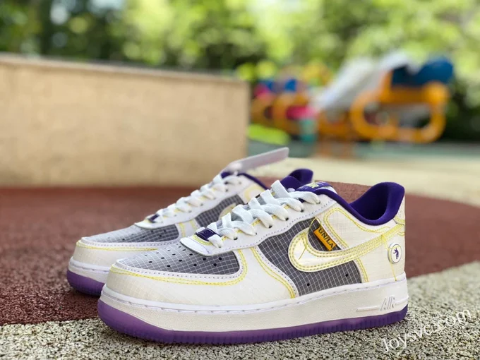 Union LA x Nike Air Force 1 White Purple Stitch CJ9649-500