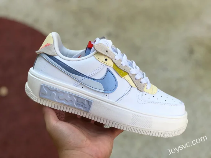 Nike Air Force 1 Fontanka White Yellow Blue Low-Top Casual Sneakers DV2175-100