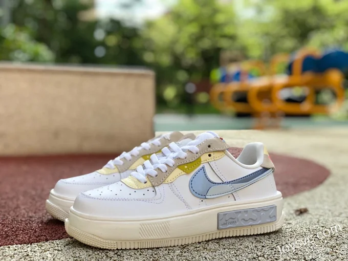 Nike Air Force 1 Fontanka White Yellow Blue Low-Top Casual Sneakers DV2175-100