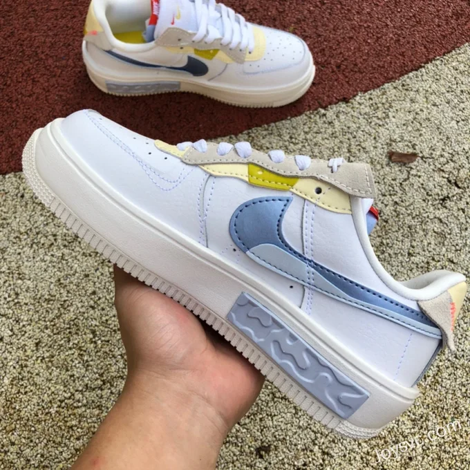 Nike Air Force 1 Fontanka White Yellow Blue Low-Top Casual Sneakers DV2175-100