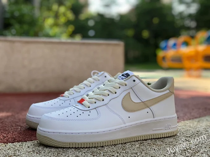 Nike Air Force 1 AF1 White Brown Men's Casual Sneakers DZ2771-121