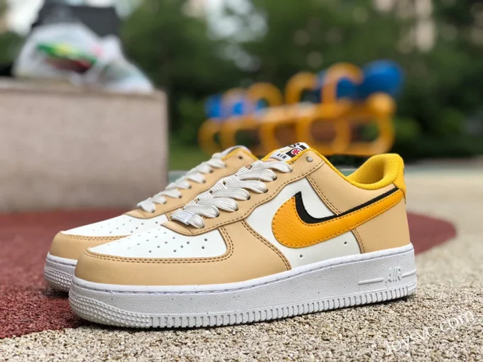 Nike Air Force 1 Low AF1 White Yellow Double Hook Unisex Casual Sneakers DX6065-171