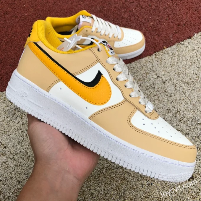 Nike Air Force 1 Low AF1 White Yellow Double Hook Unisex Casual Sneakers DX6065-171