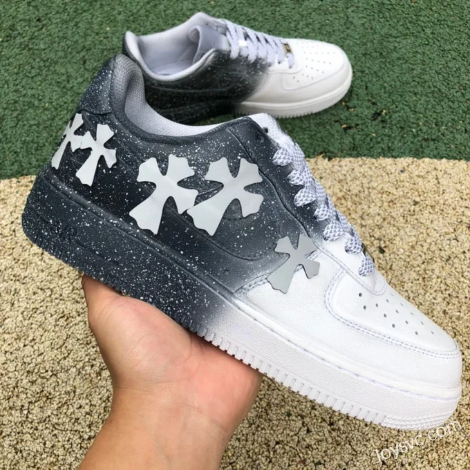 Nike Air Force 1 Custom Distressed White Black Low