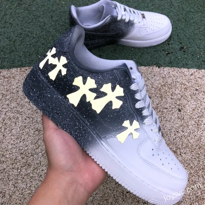 Nike Air Force 1 Custom Distressed White Black Low