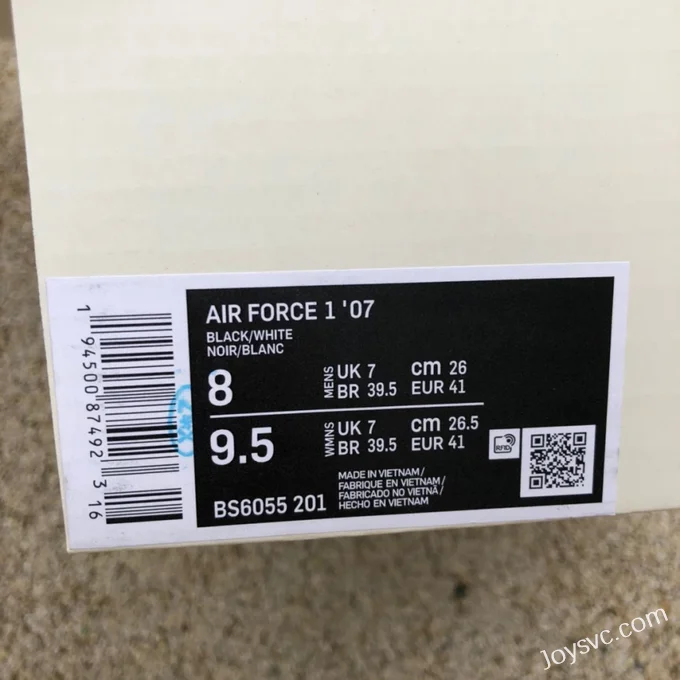 Nike Air Force 1 '07 W Black Beige Double Hook Low BS6055-201